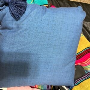 Navy blue small tassel pillow
